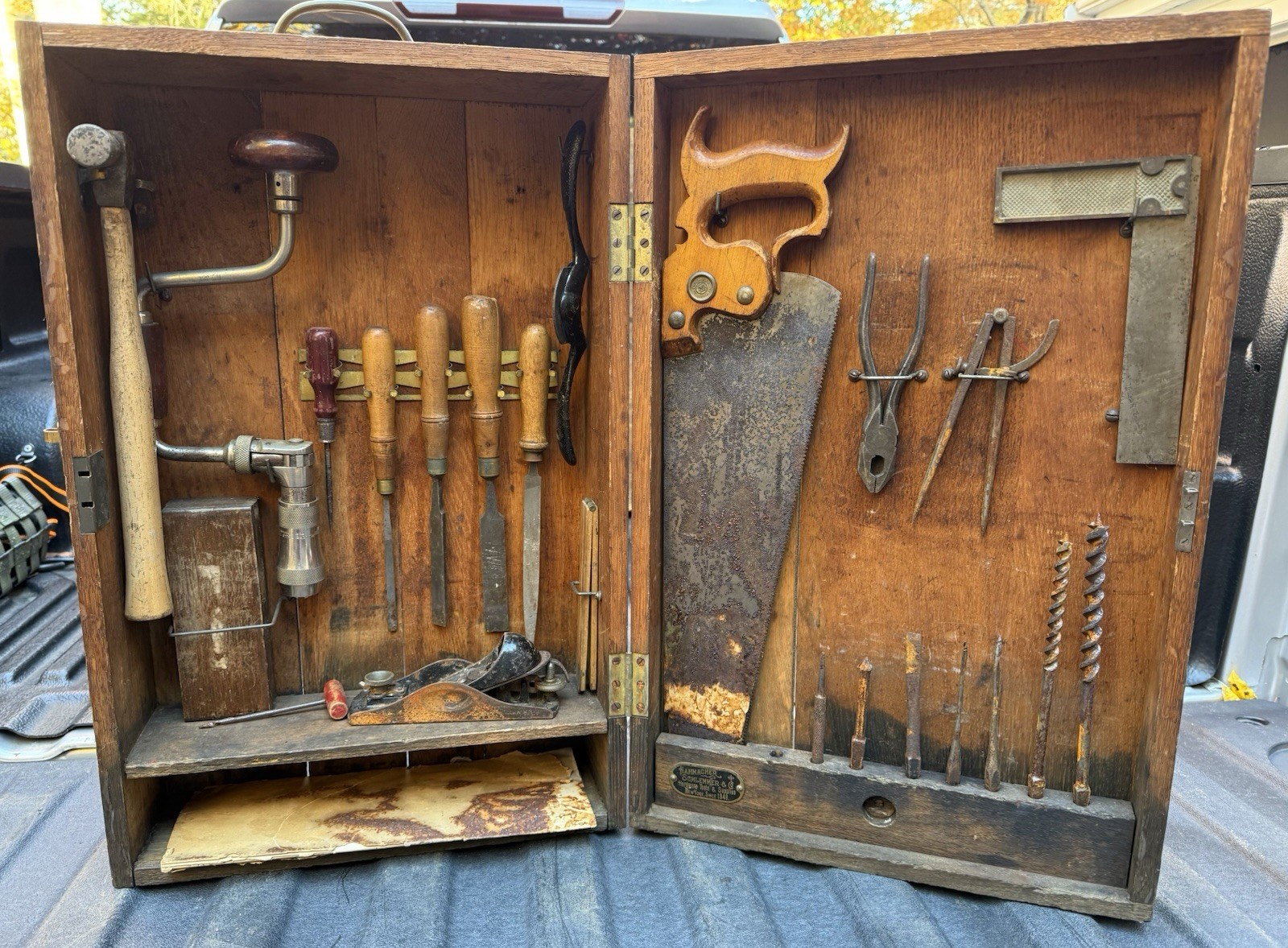 Antique Hammacher Schlemmer No. 52 Tool Outfit 85% Complete/Original + Cat & Key