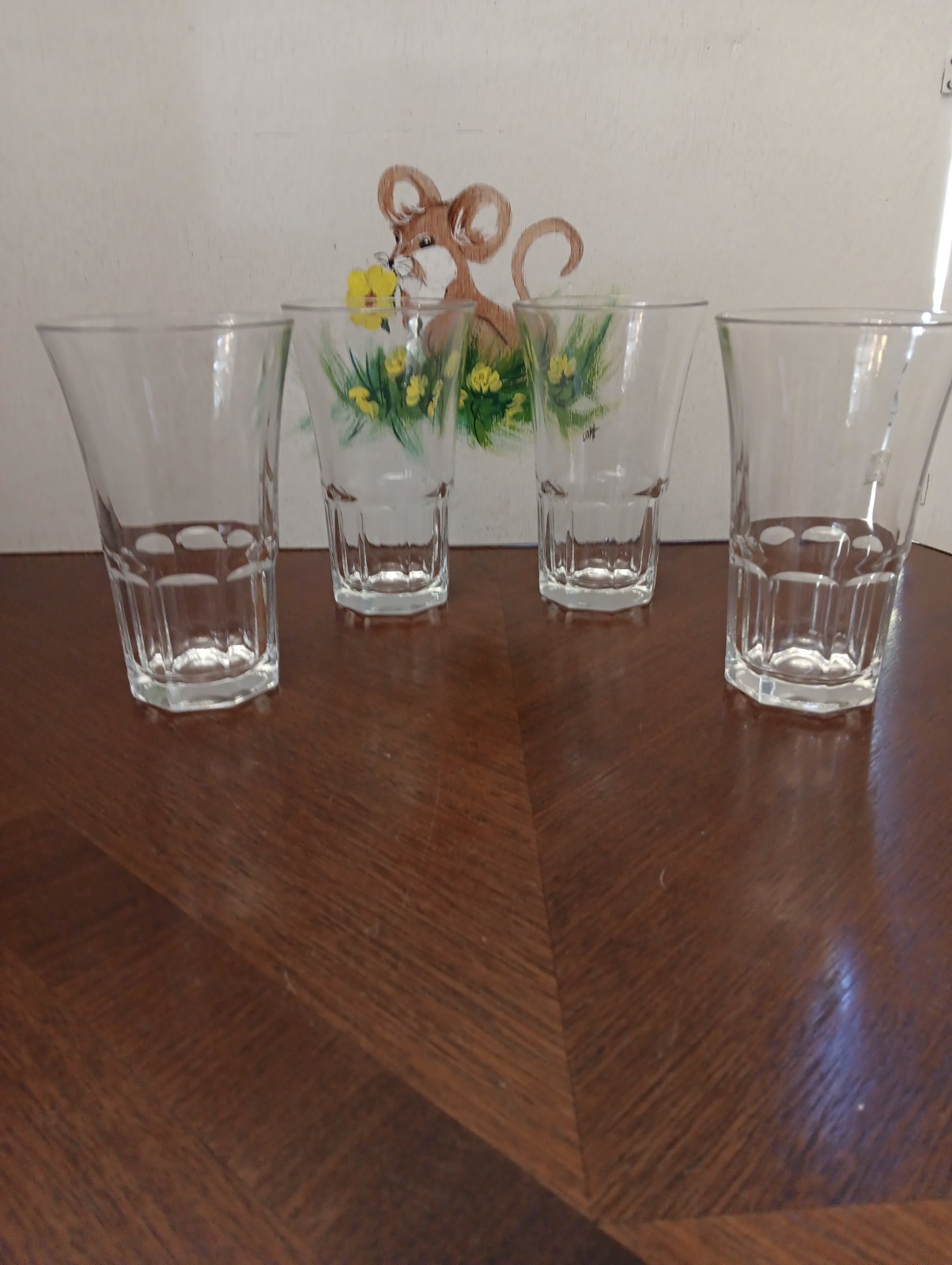 VINTAGE Libbey Set Of 4  DuraTuff GIBRALTAR CAFE Curved Flair  Cooler 16 OZ 