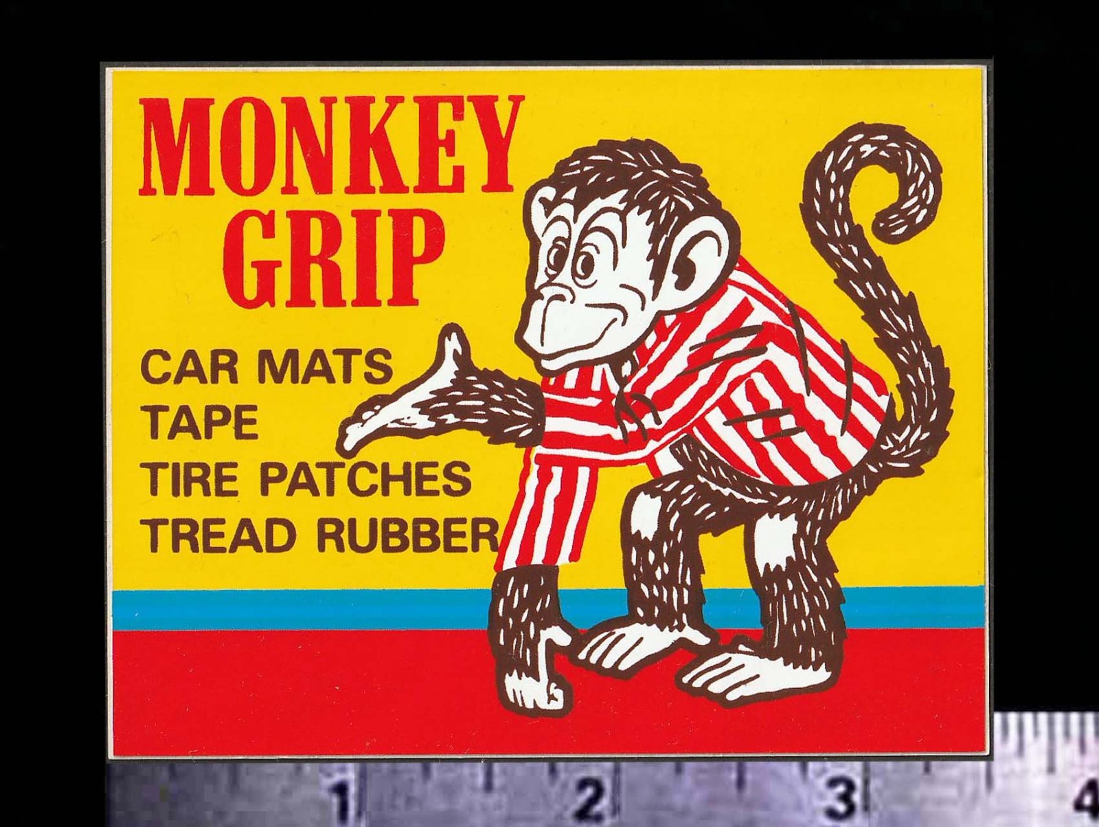 MONKEY GRIP - Car Mats - Tire Patches - Original Vintage Racing Decal/Sticker