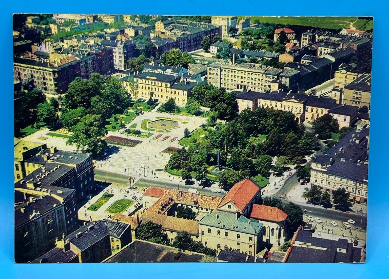 Lublin Litewski Square Aerial View 1969 Poland PRL K. Jabłoński Postcard