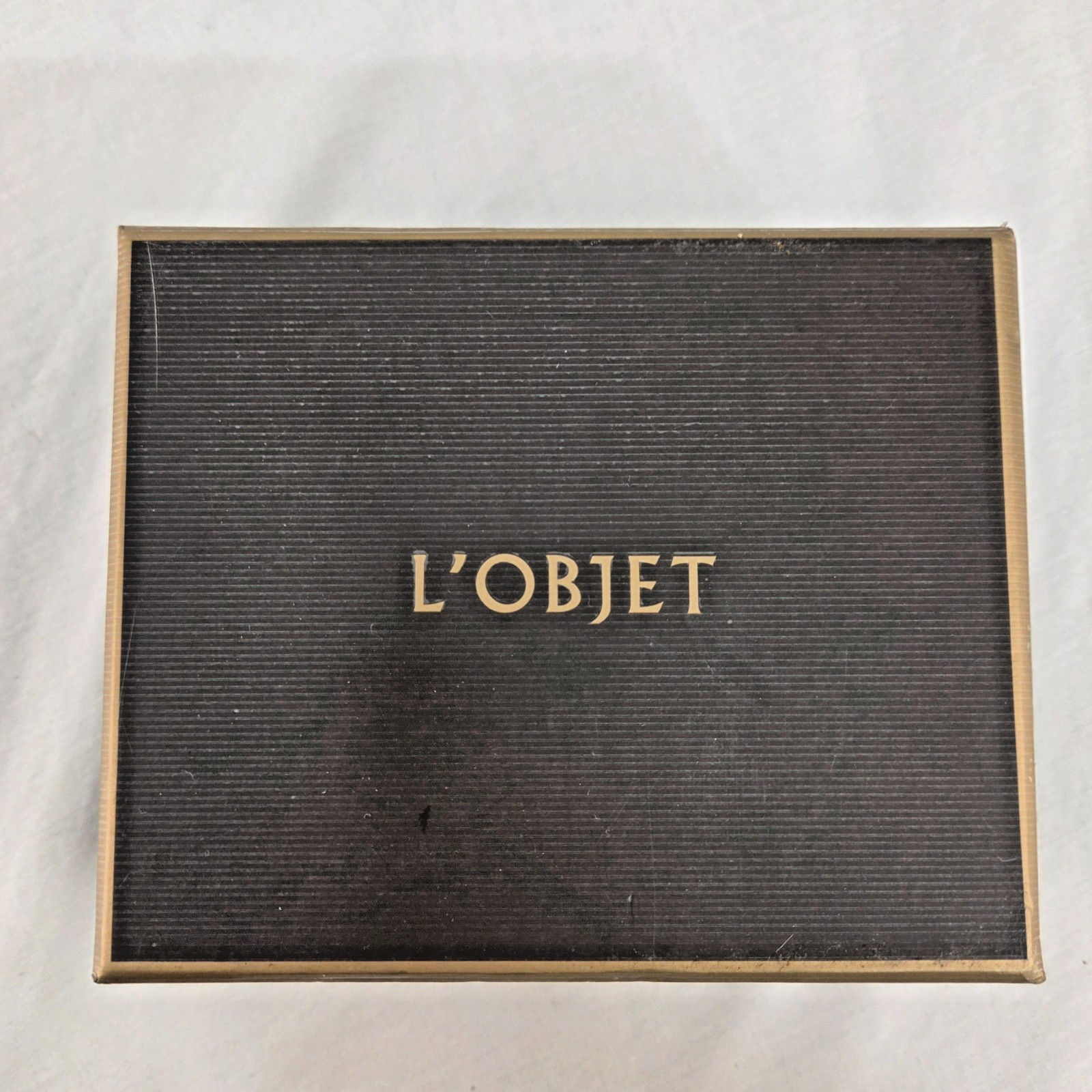 L’objet Three Ring Platinum-Plated & Crystal Napkin Ring Holders Set Of 4 In Box