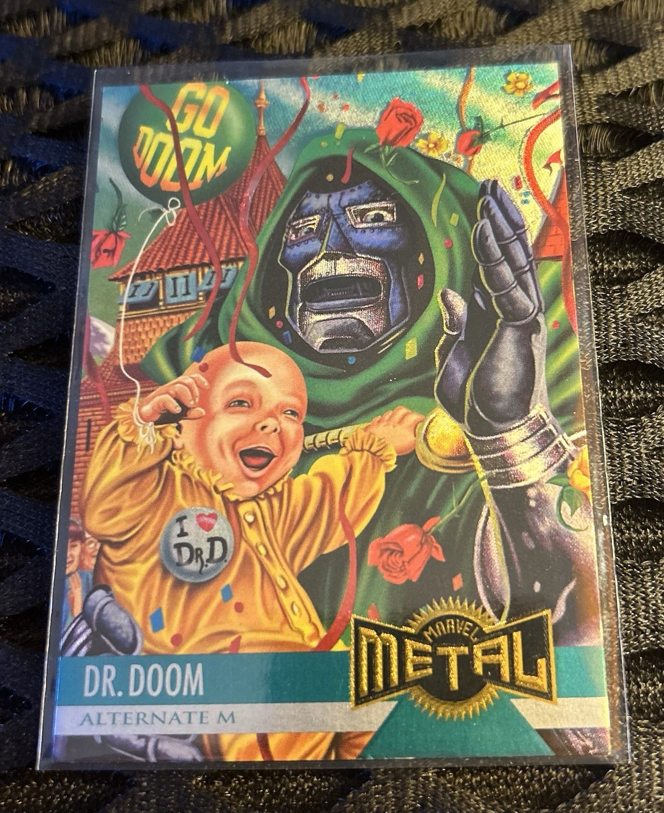 Vintage Fleer 1995 Marvel Metal Dr. Doom Alternate M Trading Card # 128 Vintage Fleer 1995 Marvel Metal Dr. Doom Alternate M Trading Card # 128