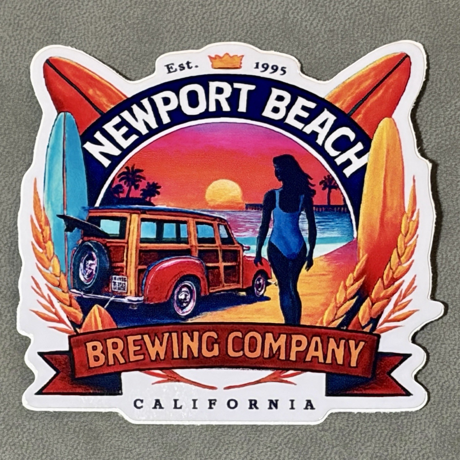 Newport Beach Brewing Company STICKER decal Brewery Beer 3” Vinyl California