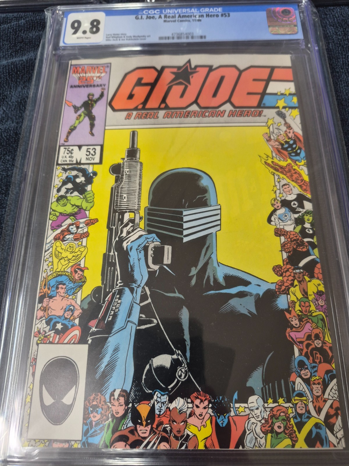 Marvel G.I. Joe ARAH 53 1986 CGC 9.8 White Pages Snake Eyes 25th anniversary