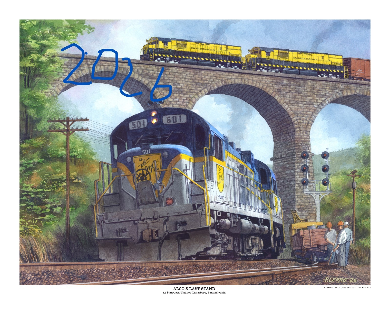 ALCOs Last Stand Train Print D&H and NYSW  Peter Lerro Jr signed & numbered