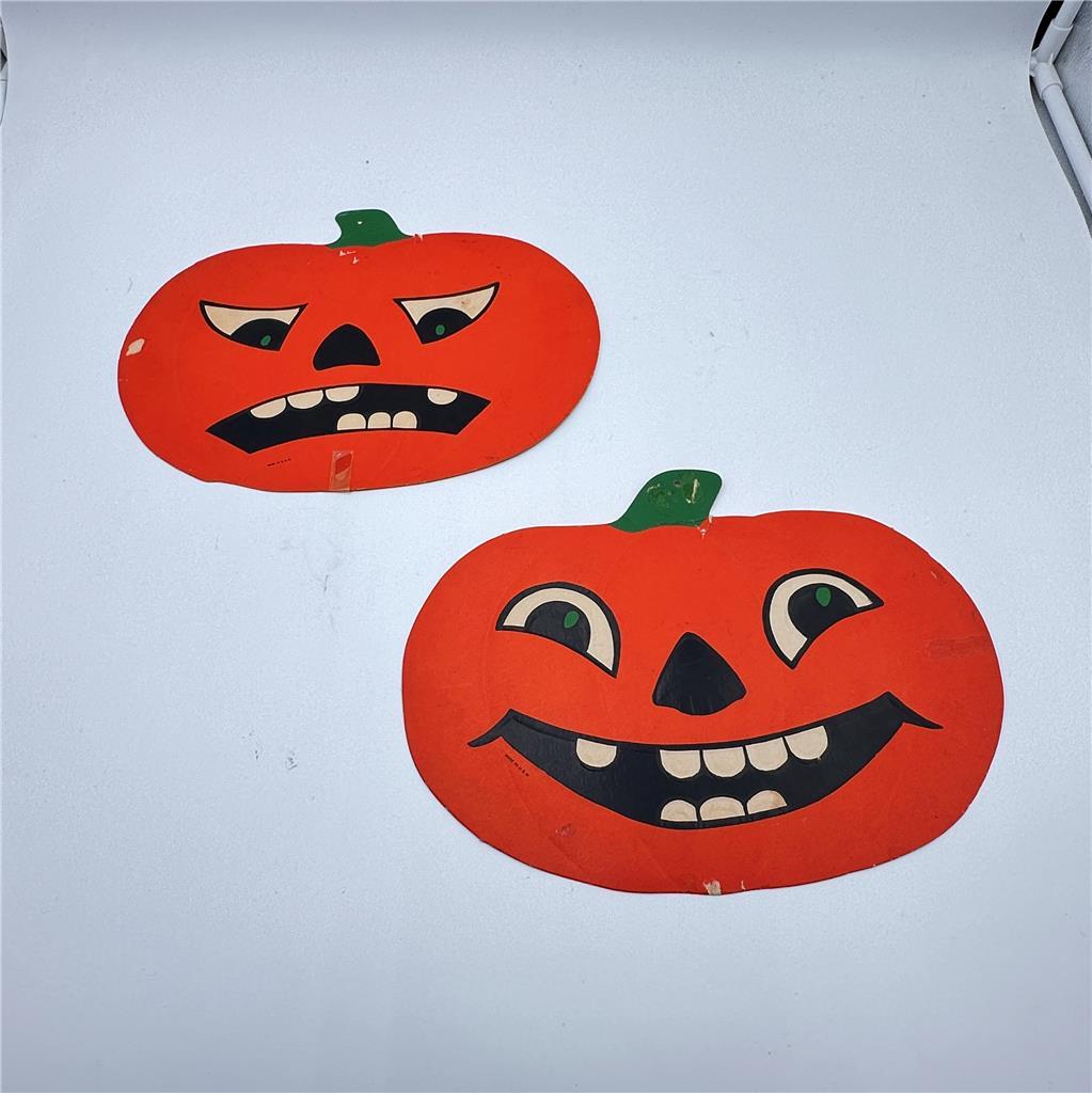 Vtg Halloween 2pcs Jack O Lantern Pumpkins Vtg Halloween 2pcs Jack O Lantern Pumpkins