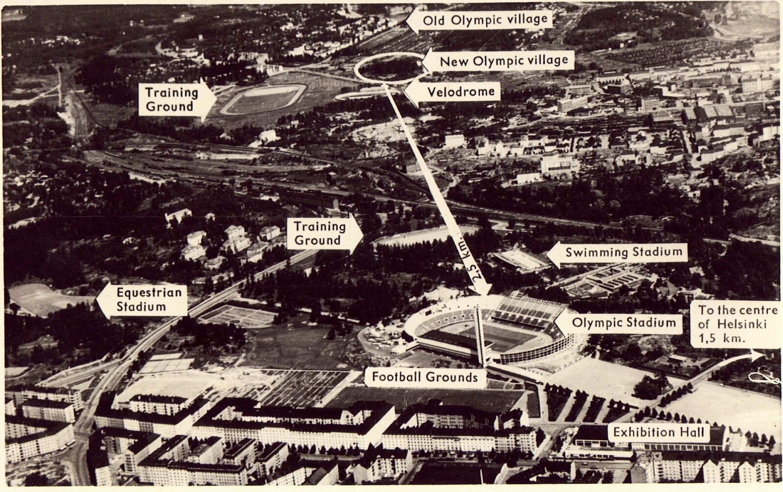 RPPC - Aerial View of Helsinki - 1952 Olympics RPPC - Aerial View of Helsinki - 1952 Olympics