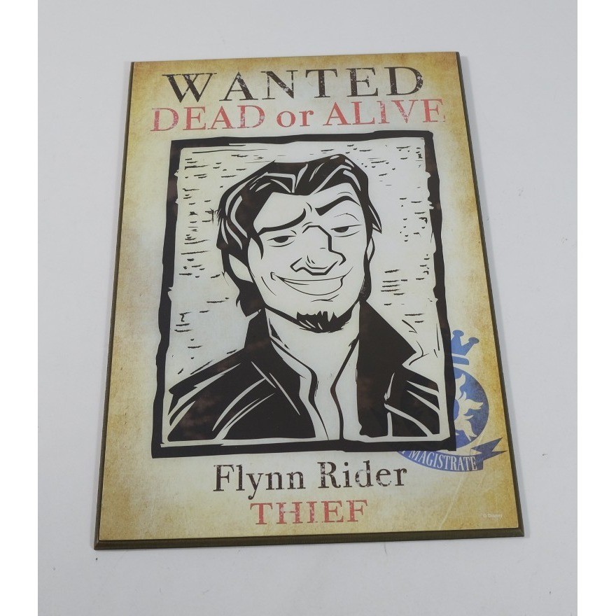 Disney Wall Sign Unisex 13x19 Brown Tangled Flynn Rider Wanted Poster Plaque Art