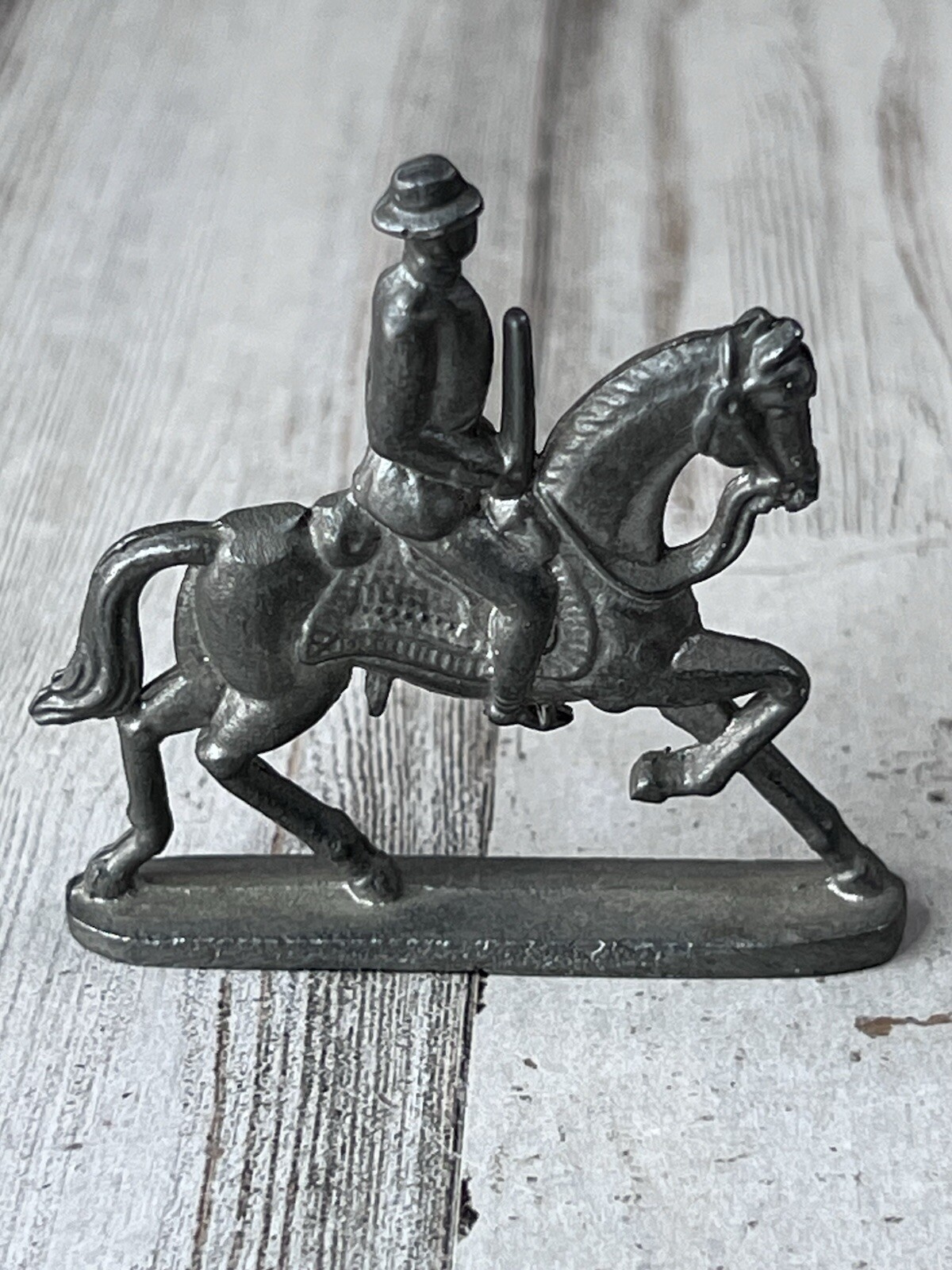 Vintage Greenfield Village Mini Lead Pewter Horse Rider Soldier Figurine 2.25” H Vintage Greenfield Village Mini Lead Pewter Horse Rider Soldier Figurine 2.25” H