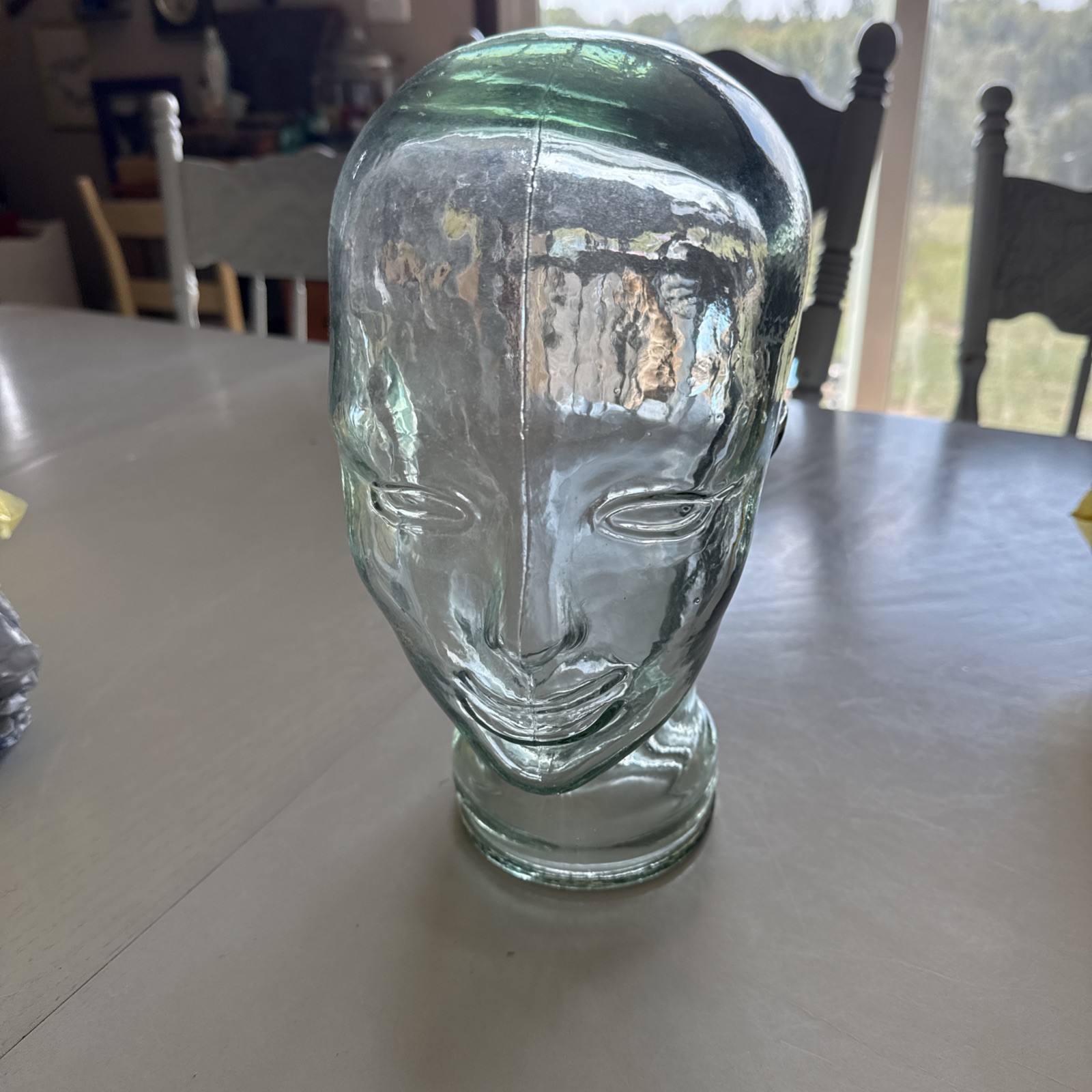 Green Tint Glass Display Head Mannequin Hat Wig  11.5\
