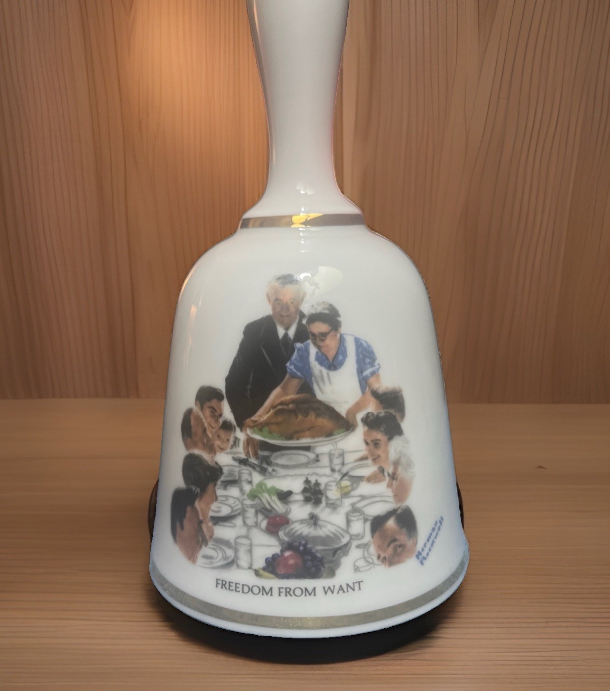 FREE SHIP Norman Rockwell Thanksgiving DinnerBell Danbury Mint Freedom From Want FREE SHIP Norman Rockwell Thanksgiving DinnerBell Danbury Mint Freedom From Want