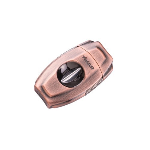 XiKAR VX2 157BZ V-Cut Notch Cat Eye Cut Silver Cigar Cutter Bronze NEW NIB