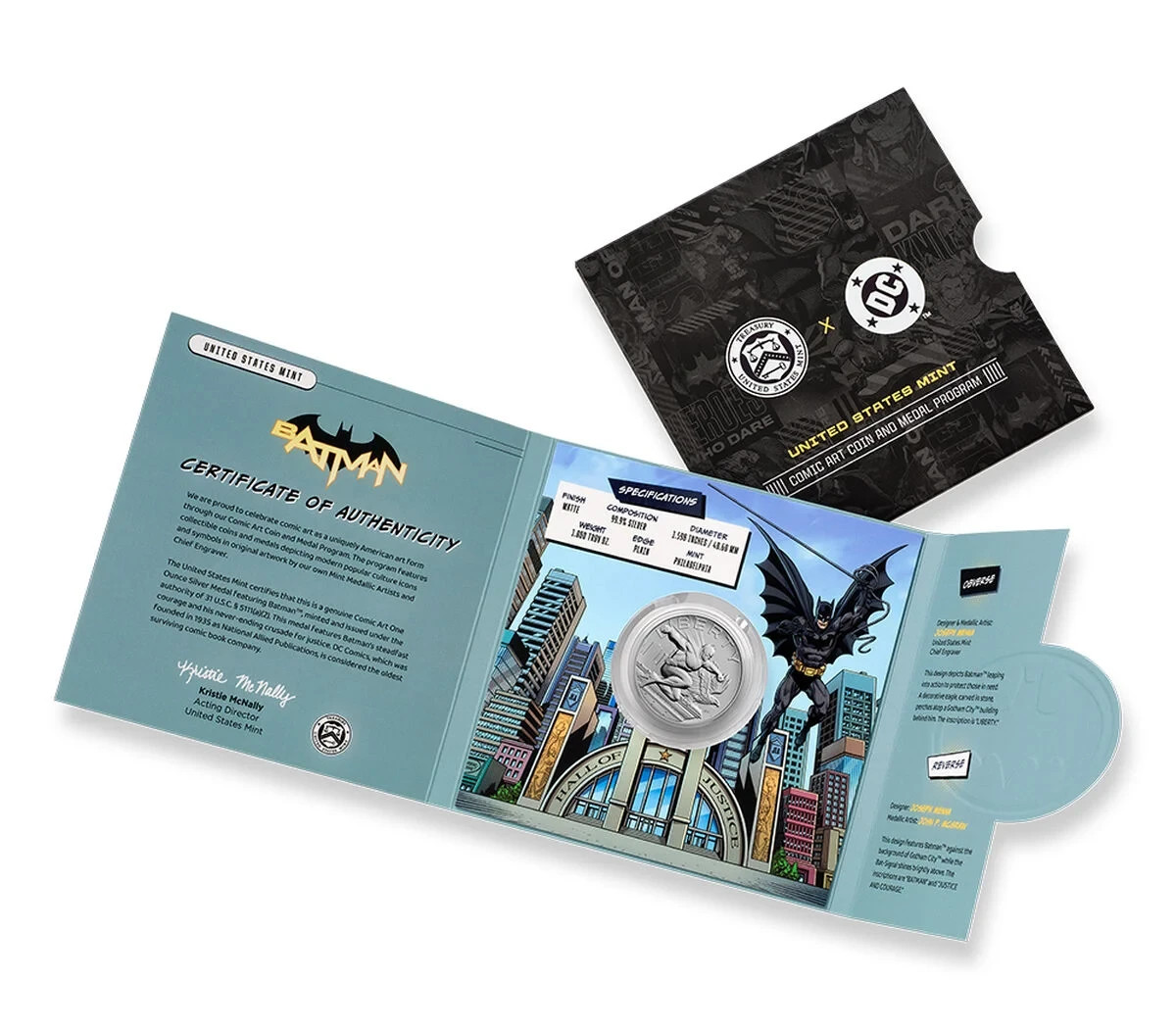 2025 DC Comics BATMAN 1 oz silver Mint packaging, unopened, WITH INCLUDED GIFT 