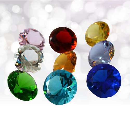 Set of 12 Glass Diamond Paperweight 40mm Home Wedding Decoration Valentines Gift