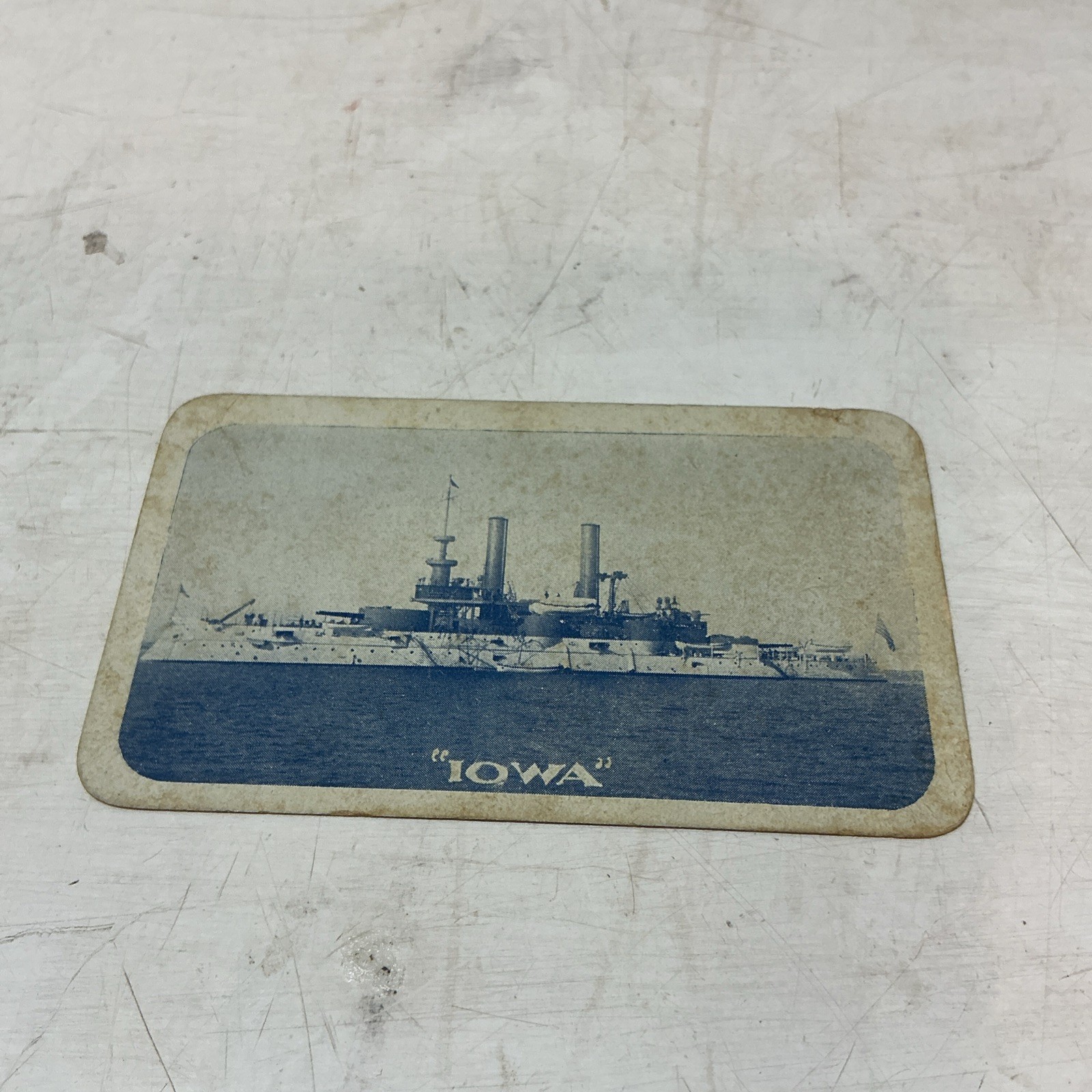 1901 USS Iowa Battleship BB 4 Navy Ship Card Advertising Yacht Dolphin 1/30/1901