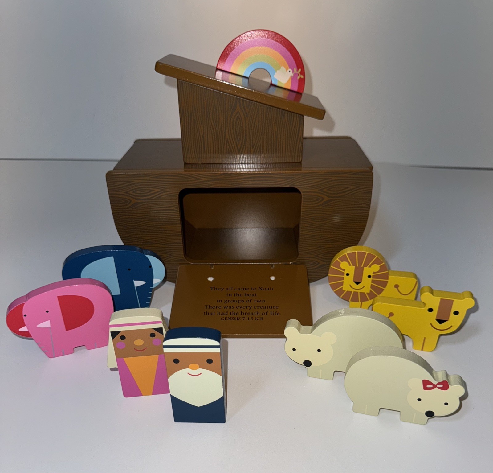 Mary & Martha God\'s Rainbow Promise Bible  Play Set Christian Toy Noahs Ark Wood