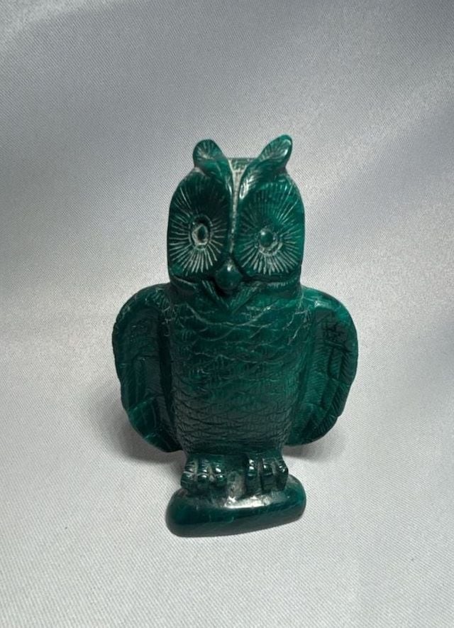 Gemstone 4” Malachite Hand Carved Crystal Owl Sculpture, Crystal Healing Gemstone 4” Malachite Hand Carved Crystal Owl Sculpture, Crystal Healing