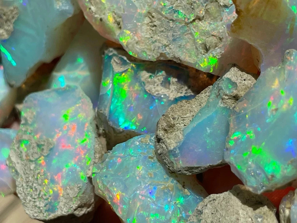 Dry Opal Rough Lot 10 Pieces Natural Ethiopian Welo Opal Raw AAA cut grade rough