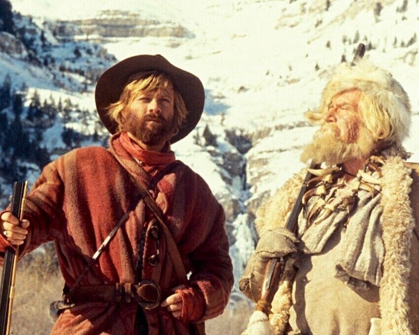 Jeremiah Johnson Robert Redford Will Geer Mountains In Background 8x10 photo Jeremiah Johnson Robert Redford Will Geer Mountains In Background 8x10 photo