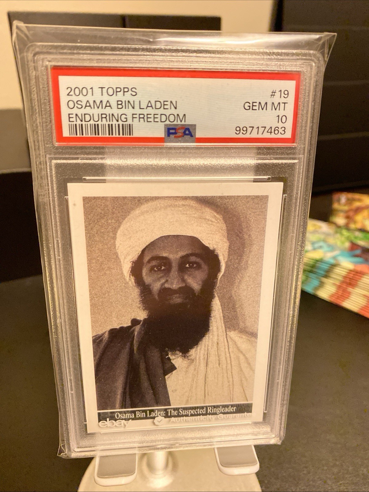 PSA 10 - 2001 Topps Enduring Freedom #19 Osama Bin Laden (RC)