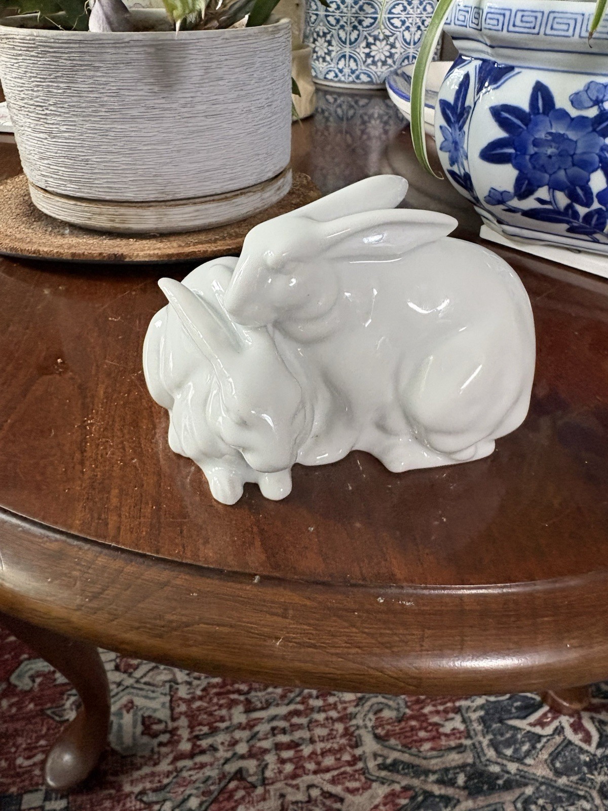 Vintage Gerold Porzellan porcelain bunny rabbits figurine. Produced West Germany