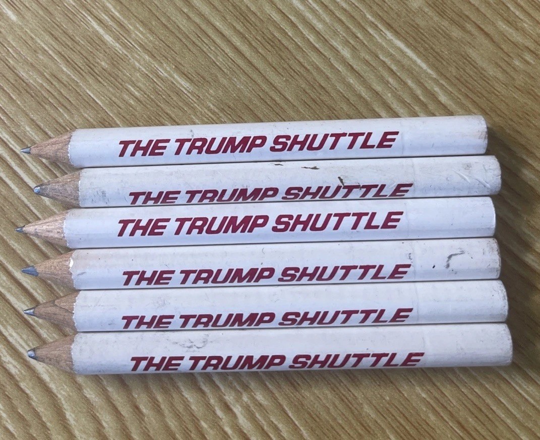 Vintage The Trump Shuttle Airline Pencils Lot Of 6 Sharpened  Defunct Aviation 
