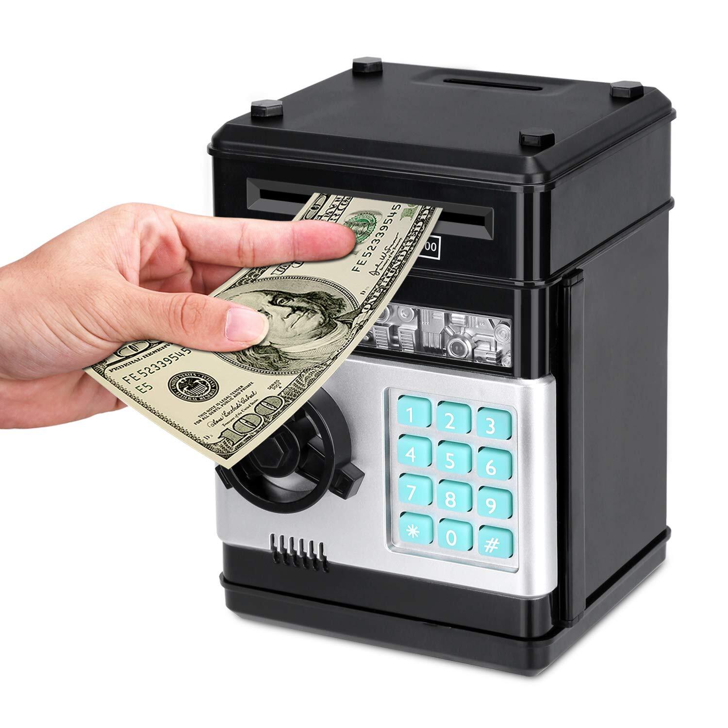 Mini cajero automático, alcancía, dinero en efectivo, monedas, banco para niños