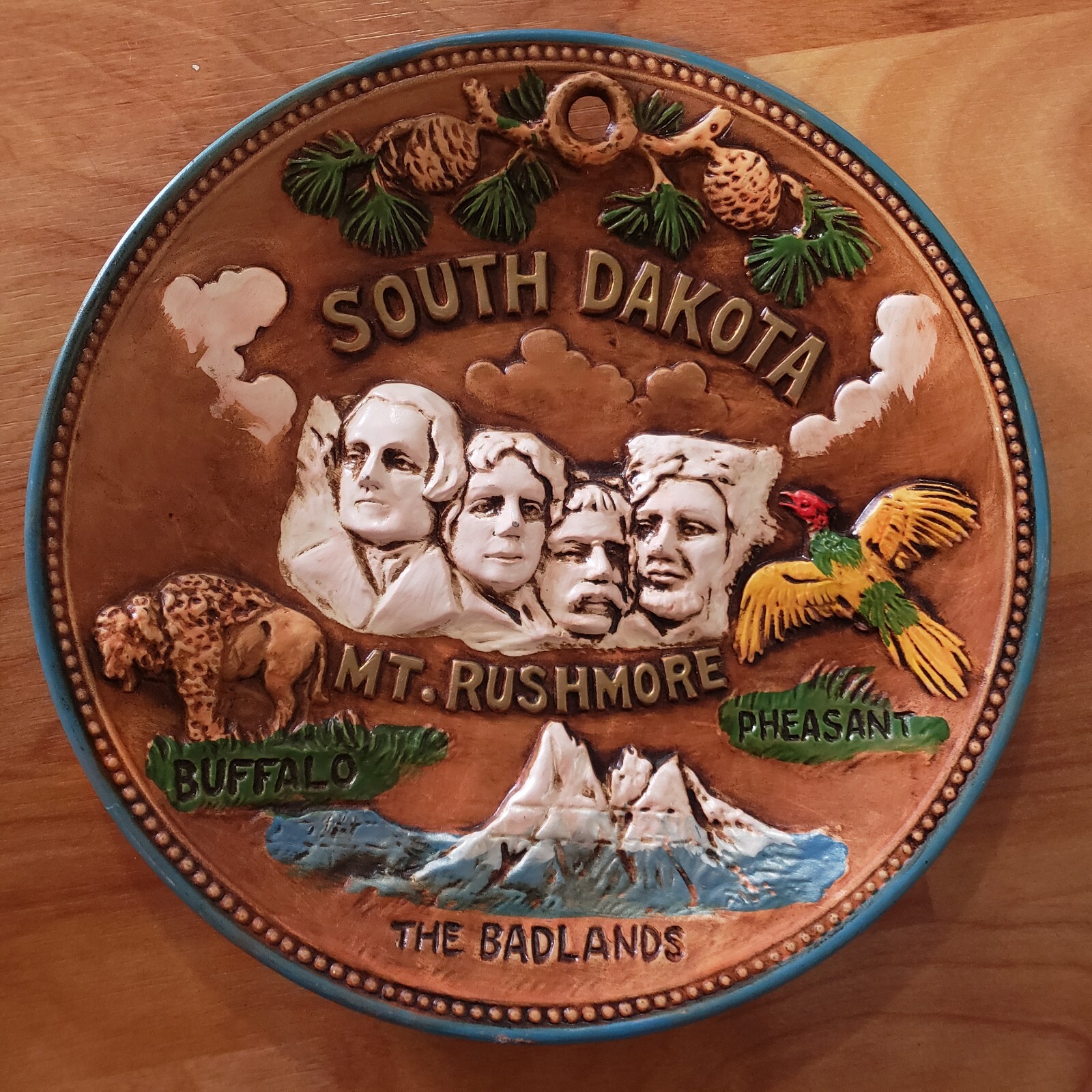 VTG MT. RUSHMORE PLATE SOUTH DAKOTA, Ceramic SOUVENIR WALL PLAQUE/DISH, JAPAN 8