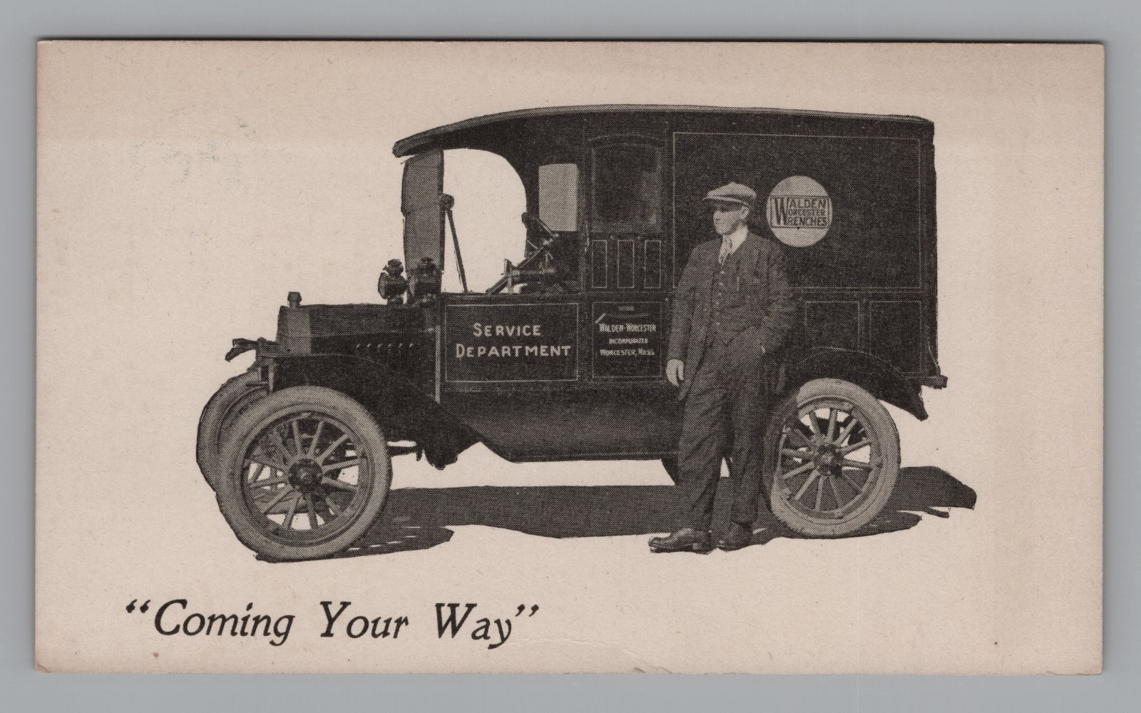 1920s Walden Worcester Wrenches Tool Advertising Postal Card Ford Model T Truck