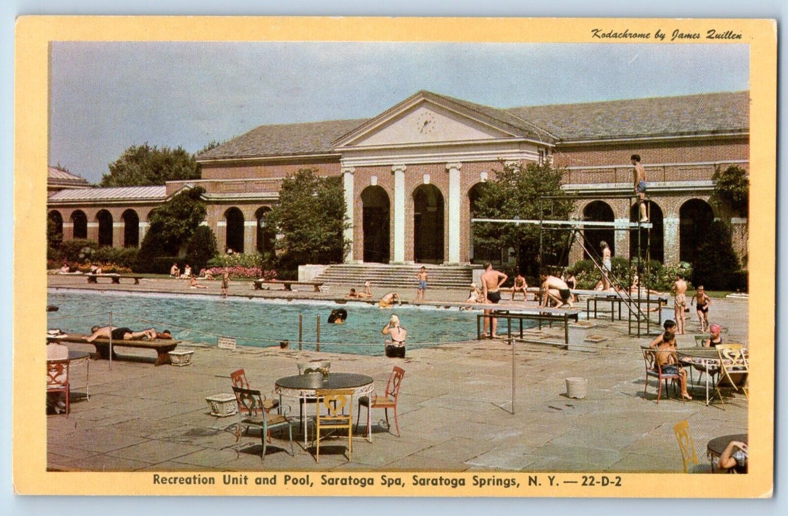 Saratoga Springs New York NY Postcard Recreation Unit Pool Saratoga Spa c1947