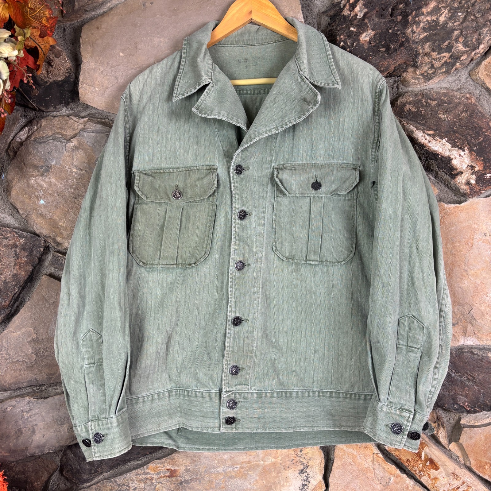 WWII 1st Pattern HBT Jacket Medium Uniform M41 Fatigue 1940s Vintage 13 Star
