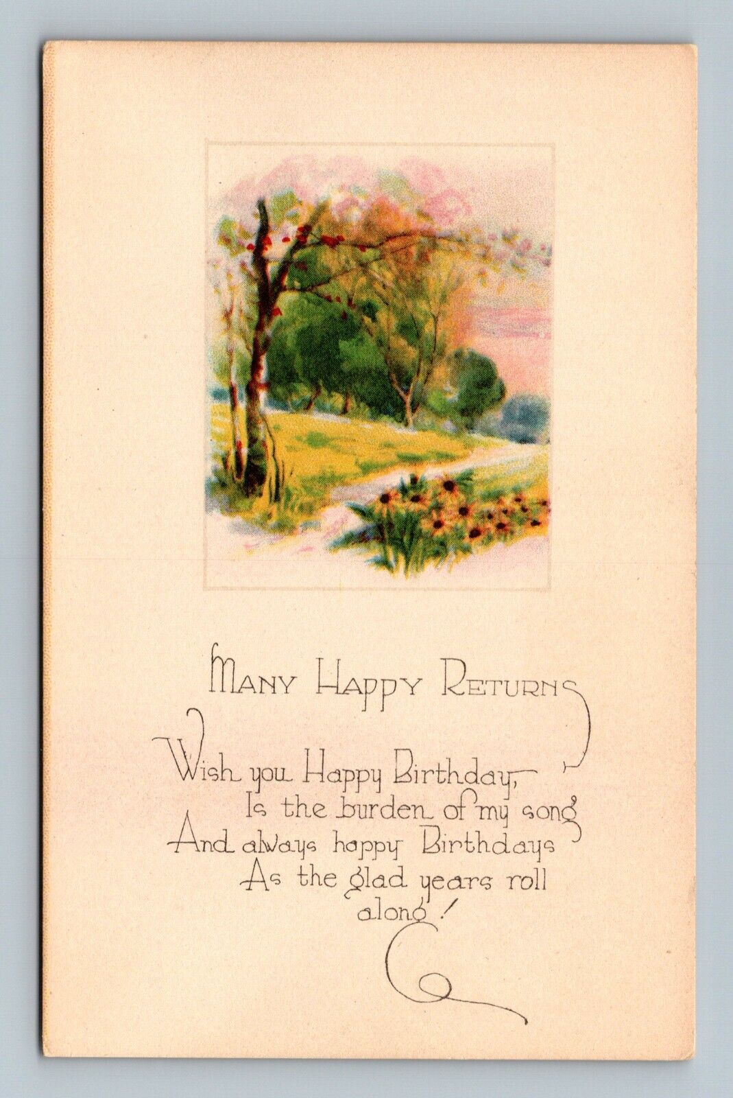 Many Happy Returns Of Your Birthday Postcard UNPOSTED