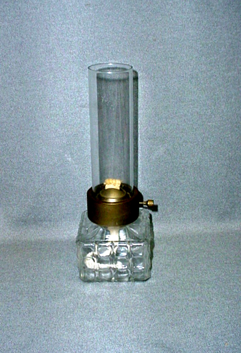 Vtg Miniature Glass Miniature Oil Lamp - Lamp Light Farms Austria