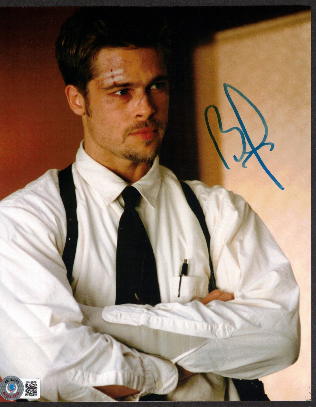 Brad Pitt American Actor Original Signed Autograph 8x10 Photo BAS Beckett