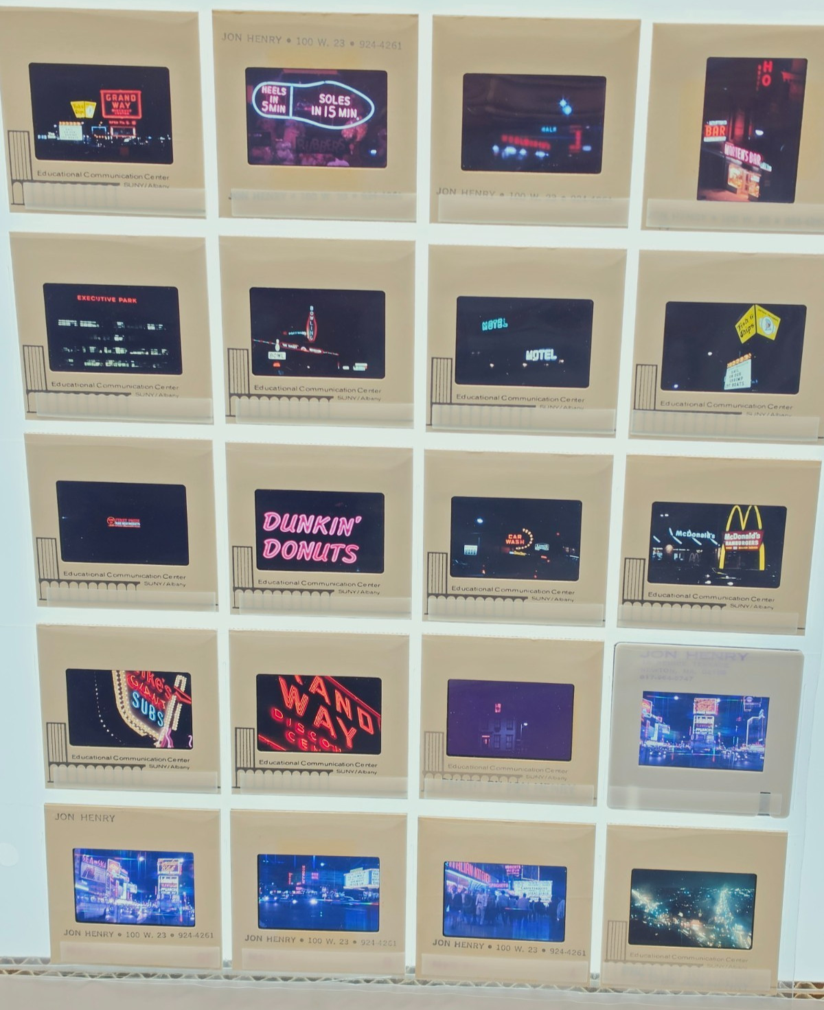20 Vintage 35mm Neon slides Dunkin Donuts McDonalds Grand Way Americana