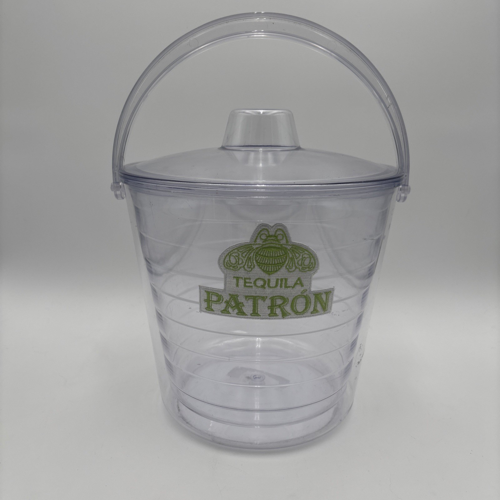 Patrón Tequila Clear Double Insulated Ice Bucket with Lid and Handle 1.5 Gallon