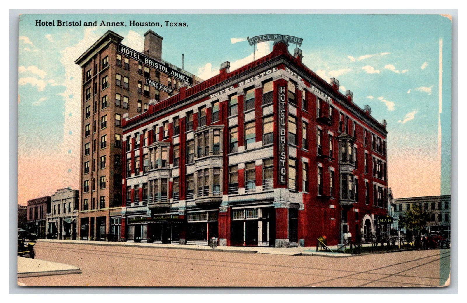 Hotel Bristol & Annex Houston, Texas Hotel Motel Advertising Postcard