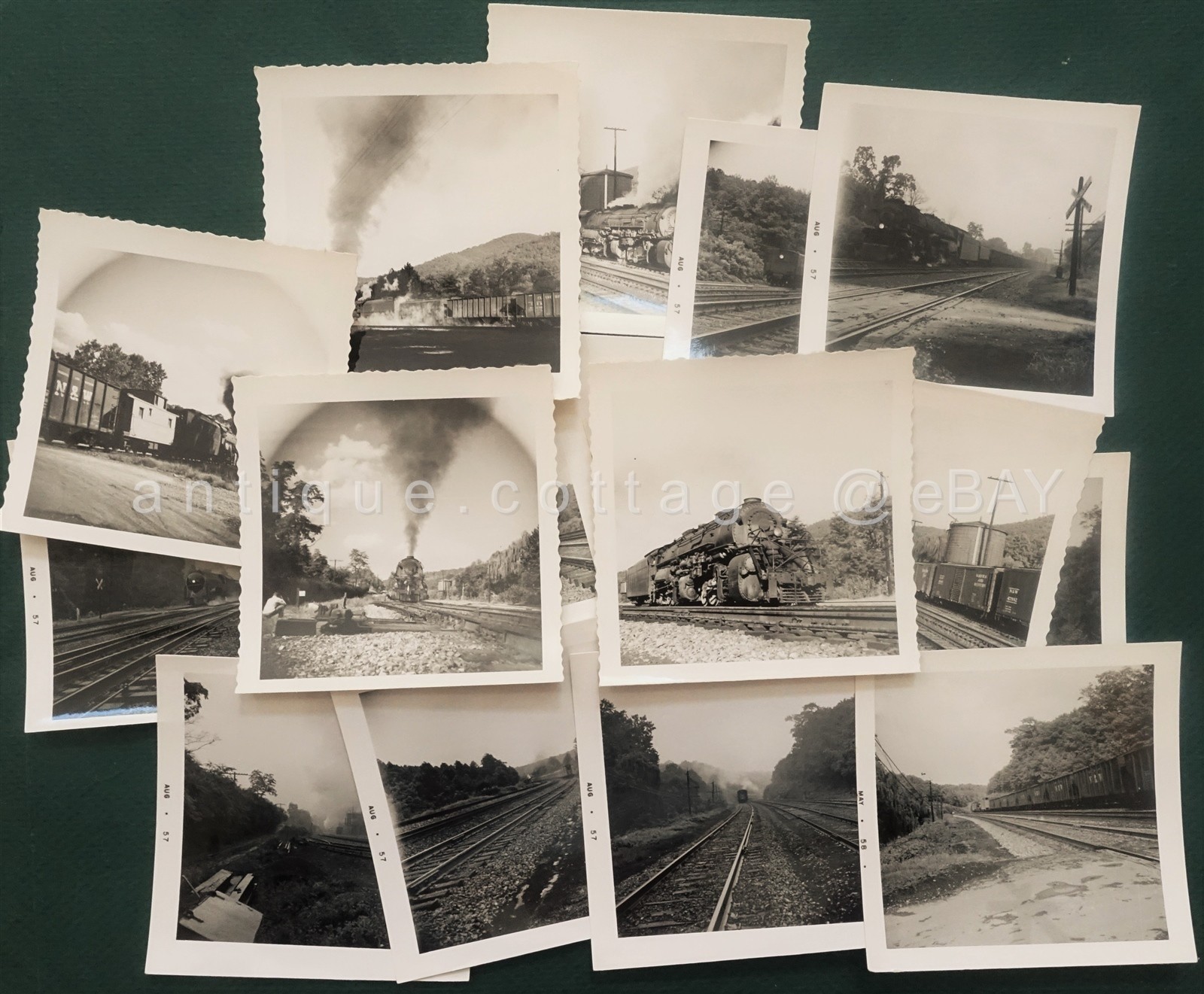 LOT 1950s vintage 16 N&W RAILROAD orig PHOTOS norfolk & western VILLEMONT