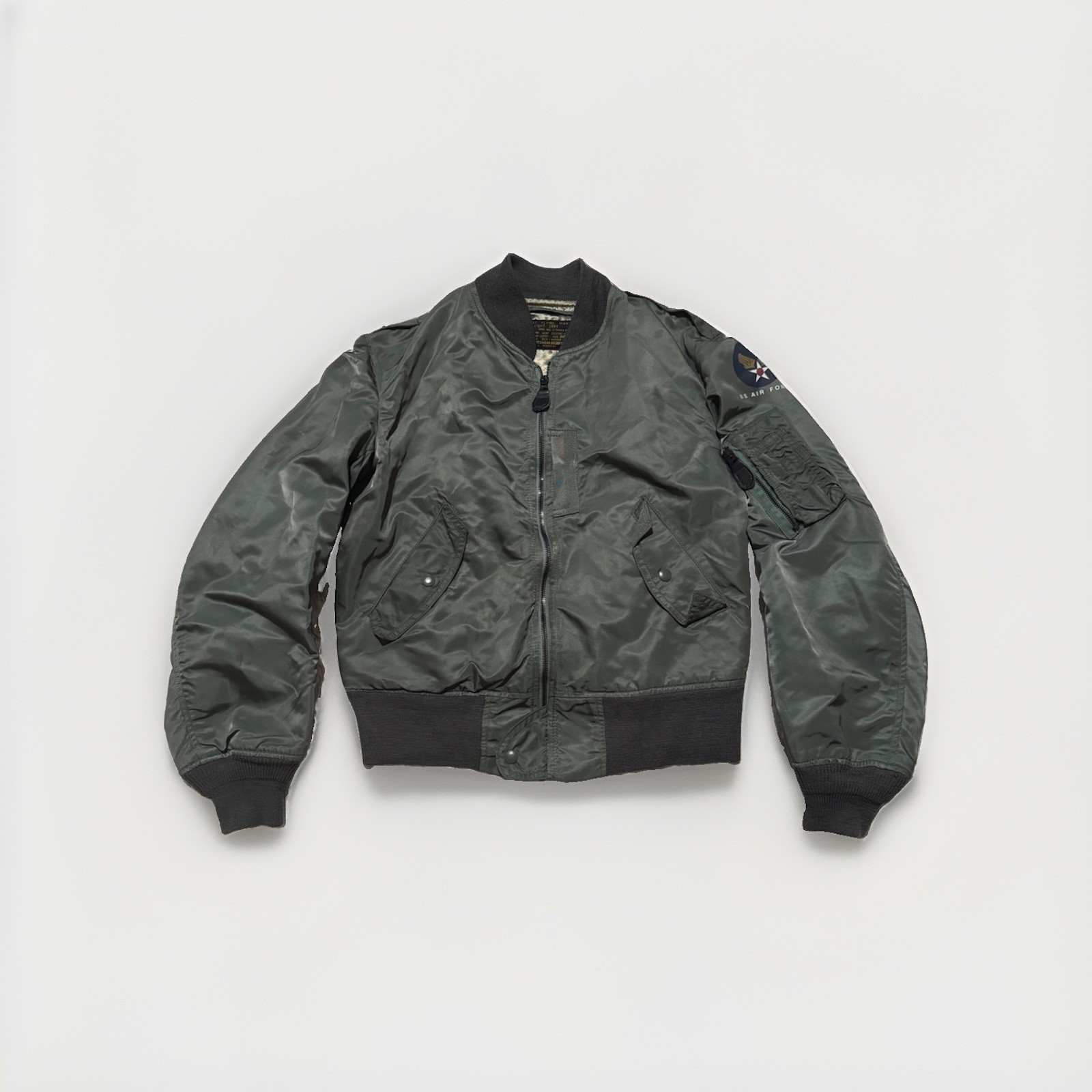 VTG Air Force Flying Jacket Mens Small Green L-2B Flyers Light Zone