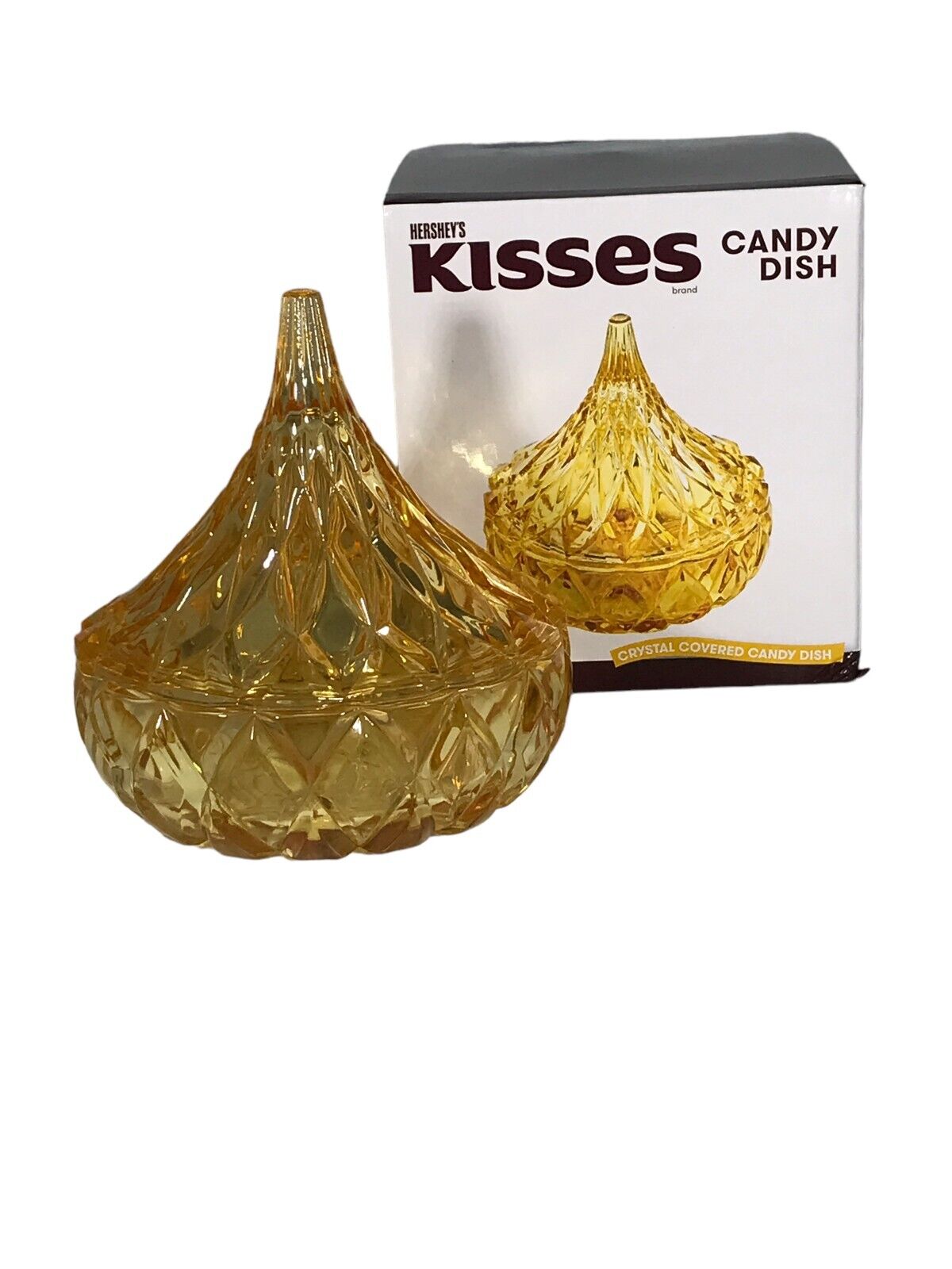 Hershey’s Kisses Crystal Covered Candy Dish Gold Godinger 5\
