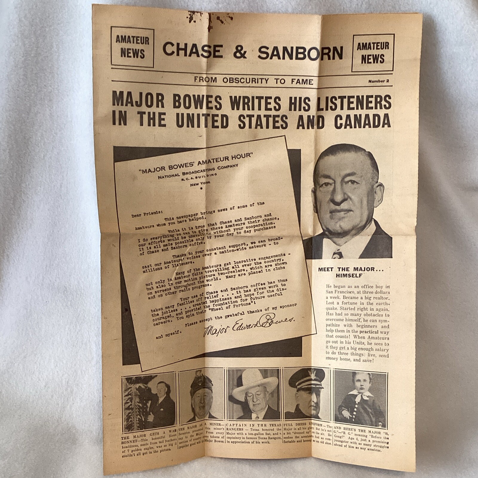 Vintage 1935 Amateur News Chase & Sanborn; From Obscurity To Fame No. 2