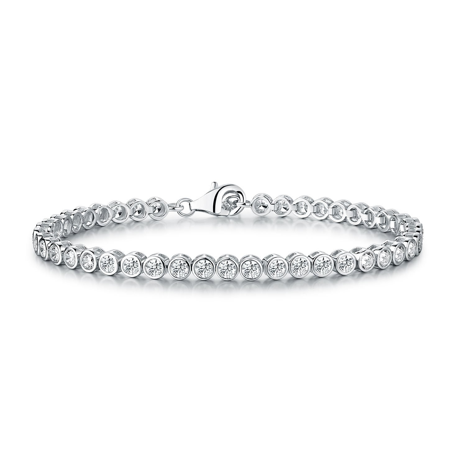 Diamond Treats Sterling Silver Tennis Bracelet for Women with CZ Stones Diamond Treats Sterling Silver Tennis Bracelet for Women with CZ Stones