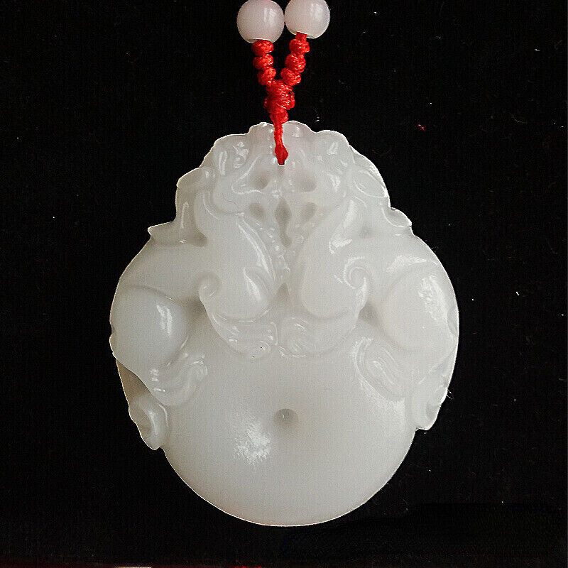 Antique White Jade Pendant Double Brave Jade Pendant Collection Chinese