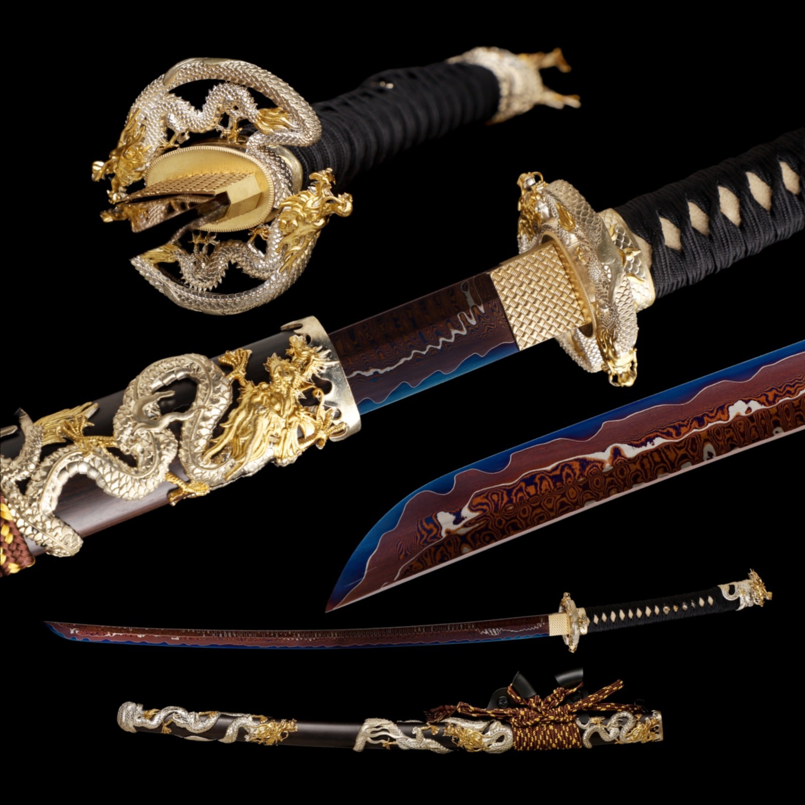 Hand Forged Demon Dragon King Katana 5-Layer Steel Full Tang