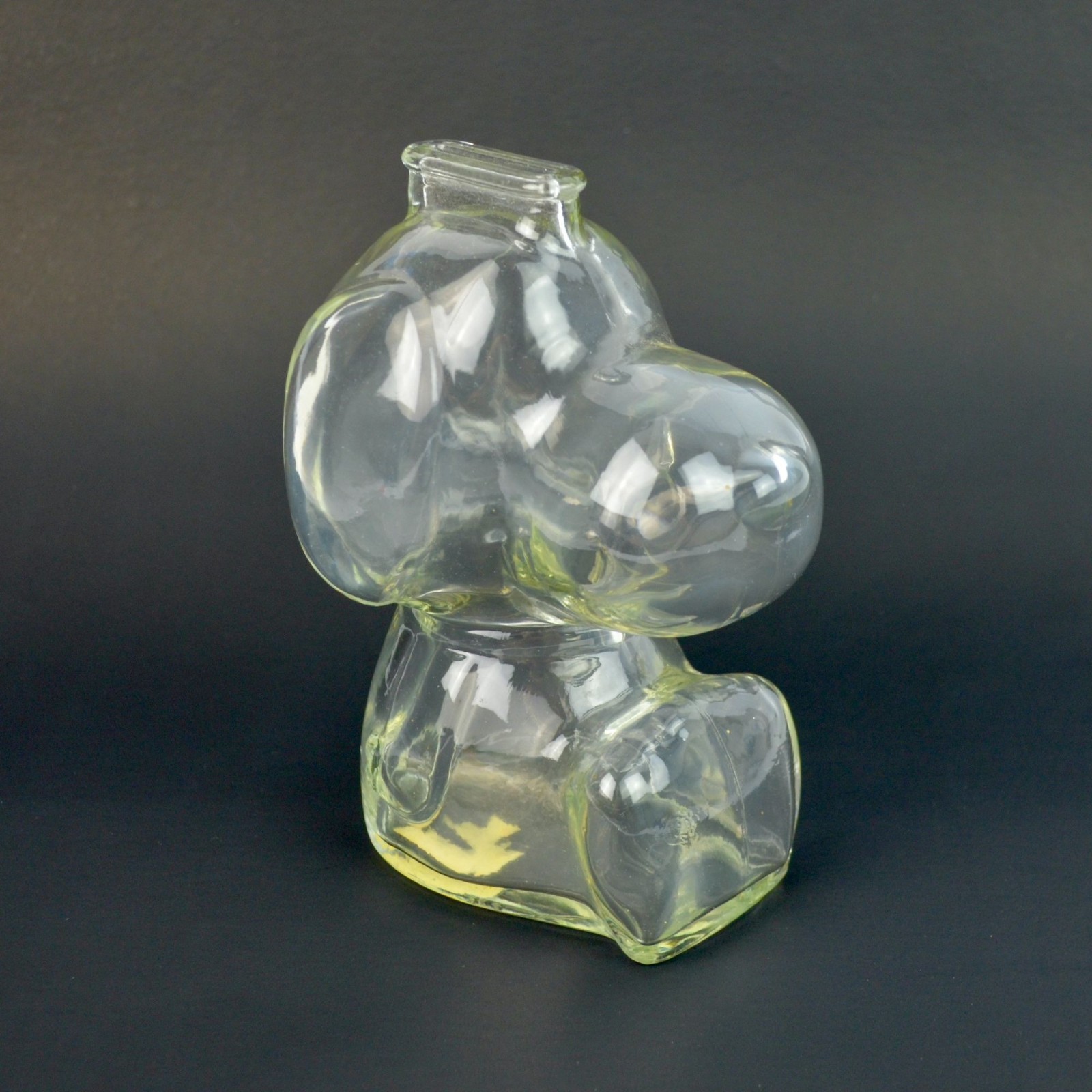 Vintage Clear Glass Snoopy Bank