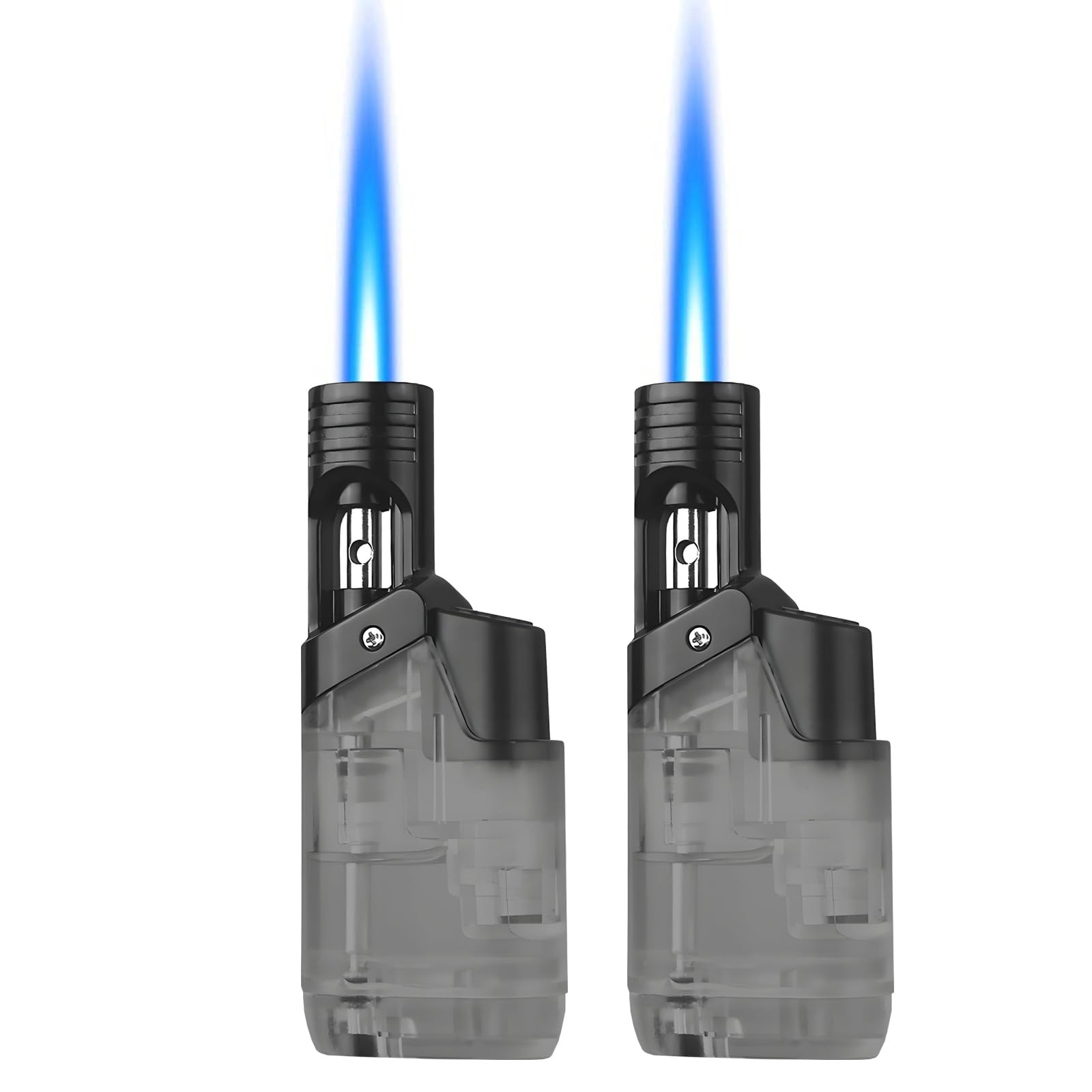 2 Pack Mini Butane Refillable Jet Flame Torch Lighters, Windproof for Candles G