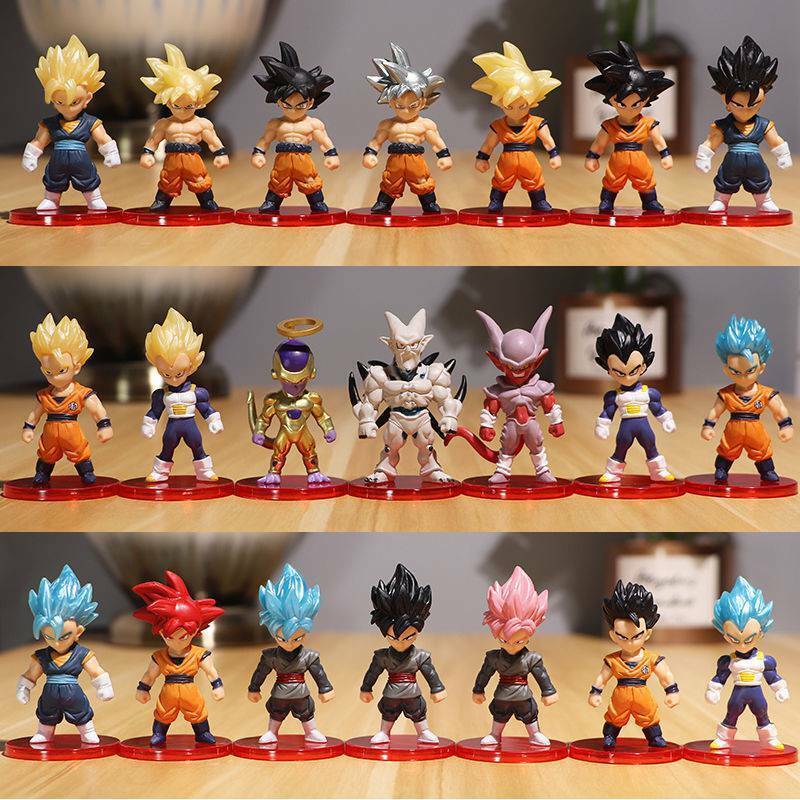 21pcs Dragon Ball Z Super Saiyan Mini Action Figures Toys for Kids