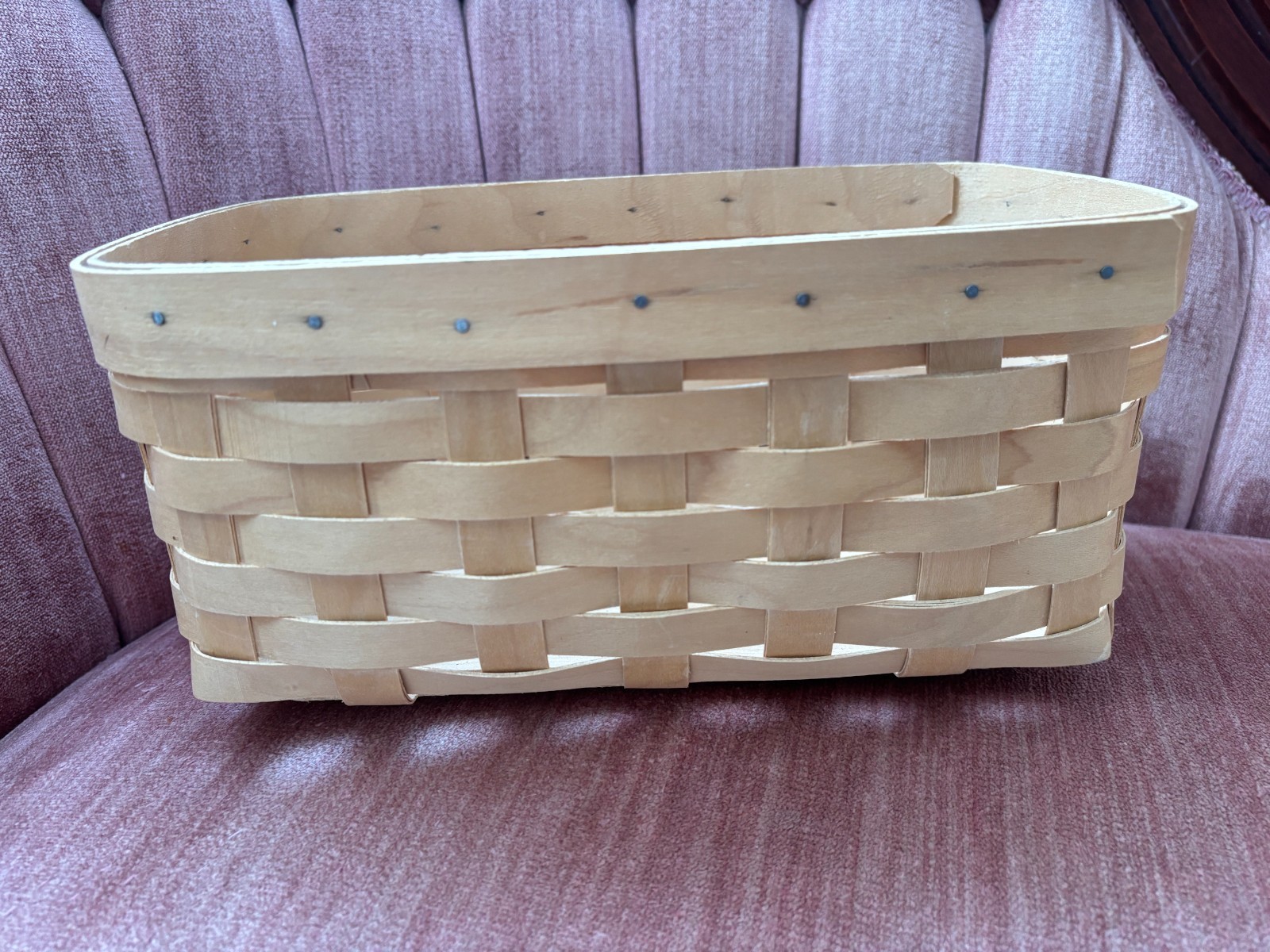 Rare Handmade in USA Longaberger 6x6x11  in Woven Basket, Signed by Artist