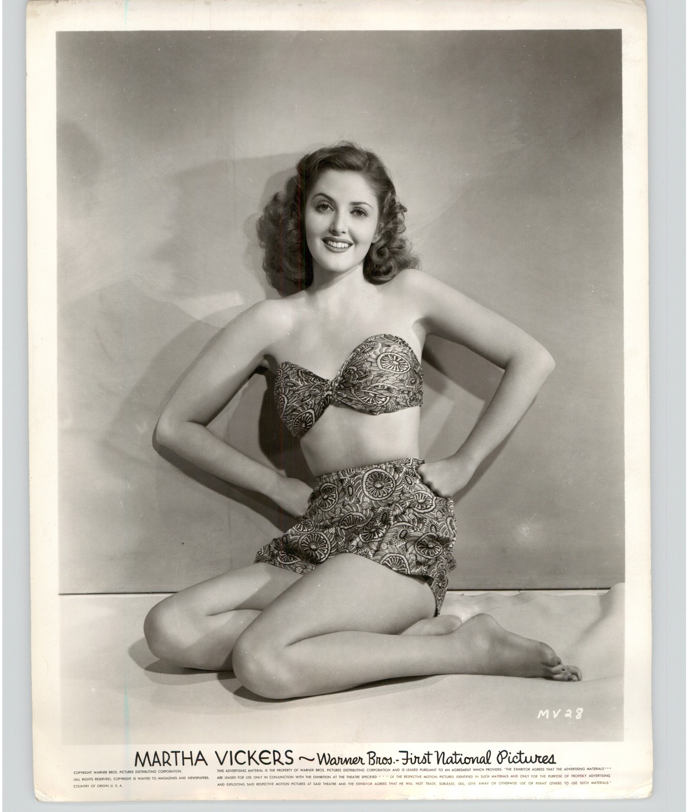 Actress Martha Vickers Warner Bros Publicity Portrait 1940s Press Photo