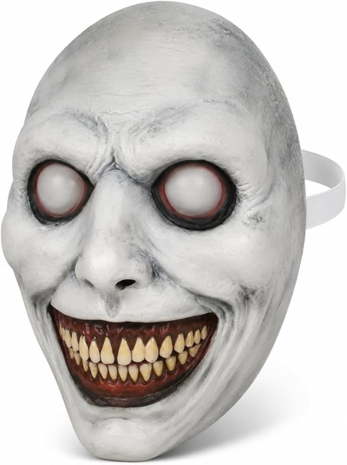 Scary Halloween Mask for Adults, Realistic Smiling Demon Latex Mask Scary Halloween Mask for Adults, Realistic Smiling Demon Latex Mask